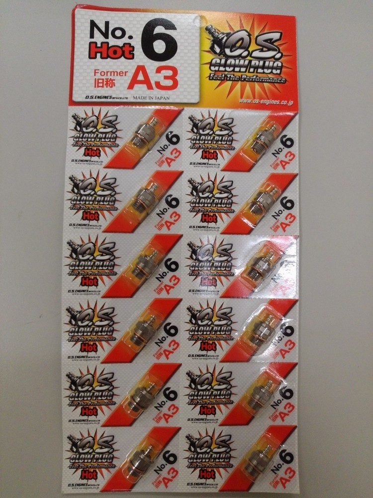 O.S Glow Plug No.6 A3 12pcs