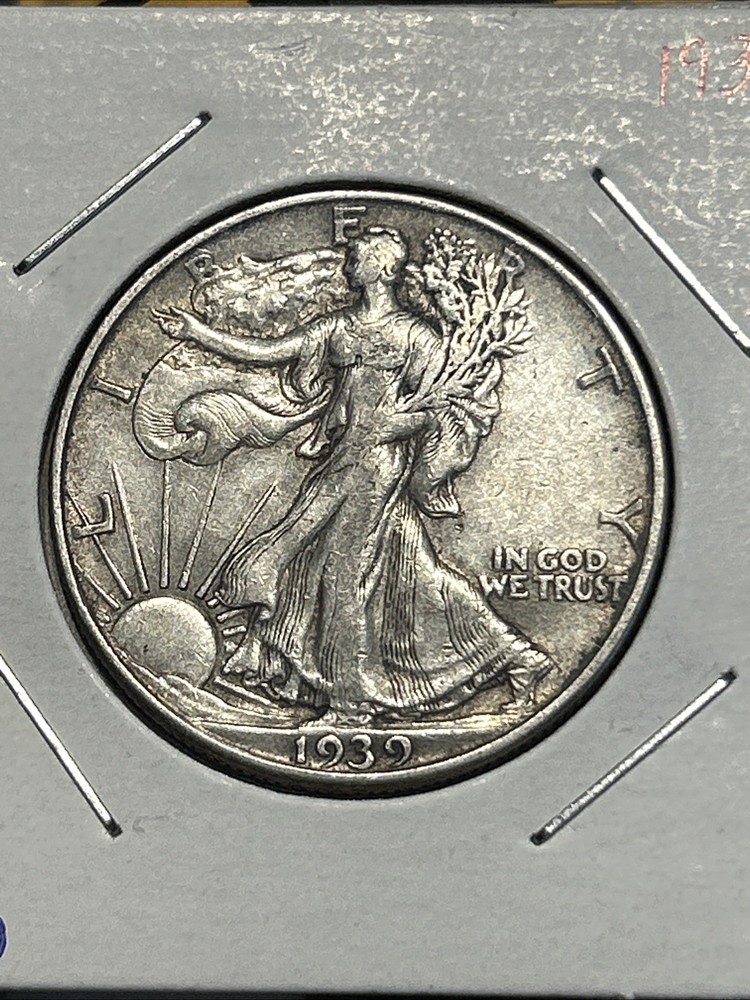 1939 D Walking Liberty Half Dollar 90% Silver  EF