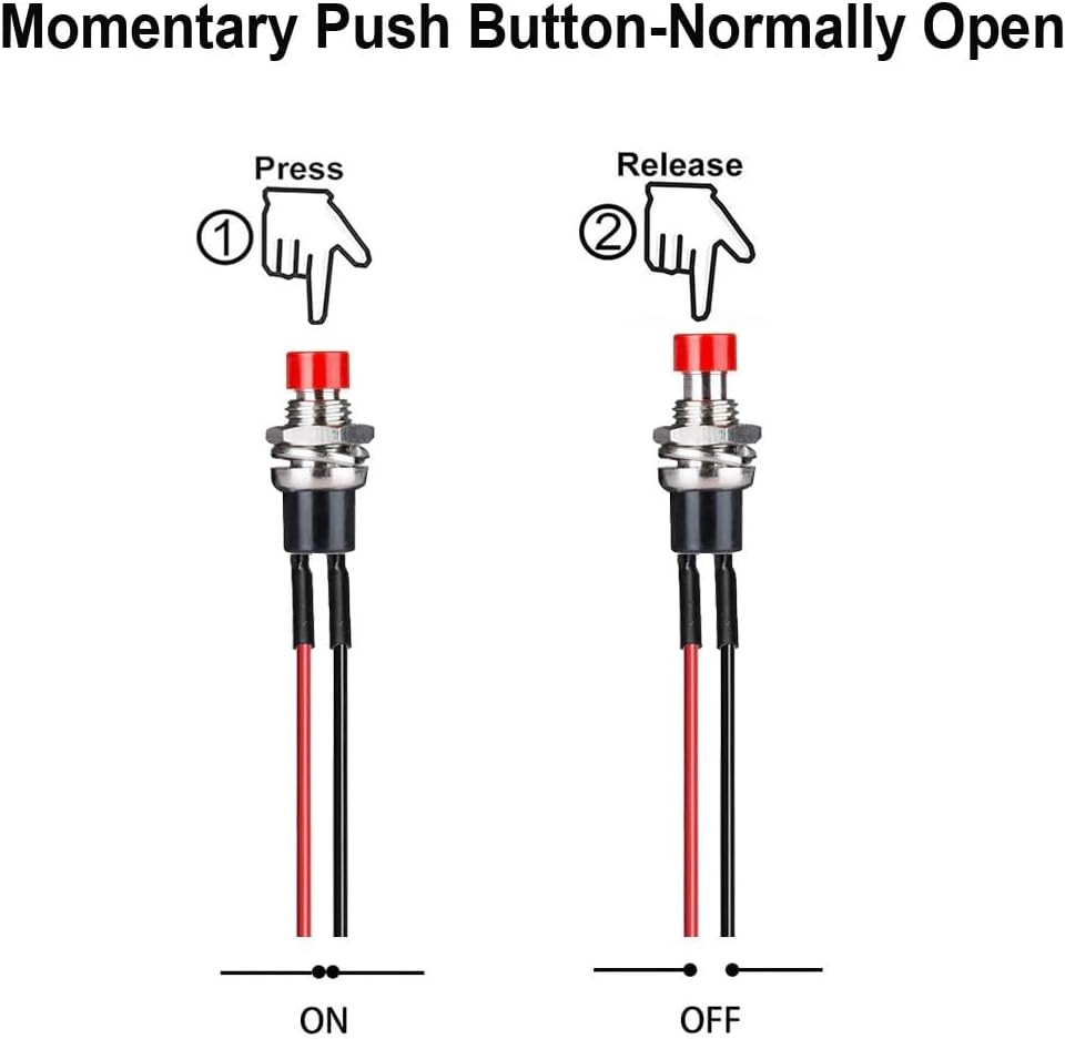 Gebildet 10pcs 7mm Prewired Mini Momentary Push Button