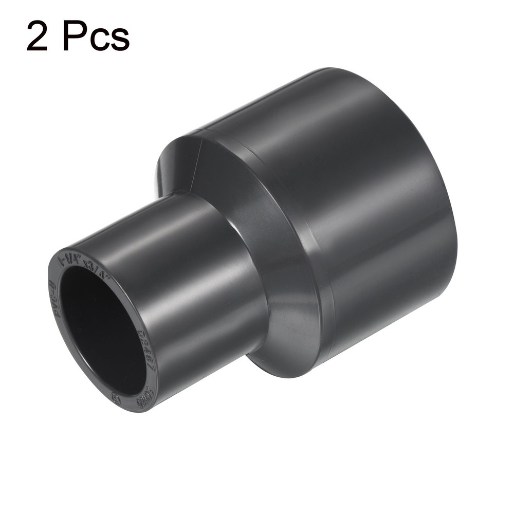 UPVC Fitting Pipe Reducer 1-1/4" x 3/4" 2pcs Straight Coupling