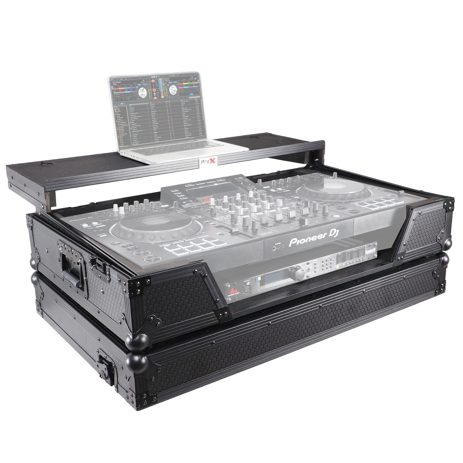 ProX XS-XDJXZ WLTBL Black Flight Road Case+Laptop Shelf For Pioneer DJ XDJ-XZ