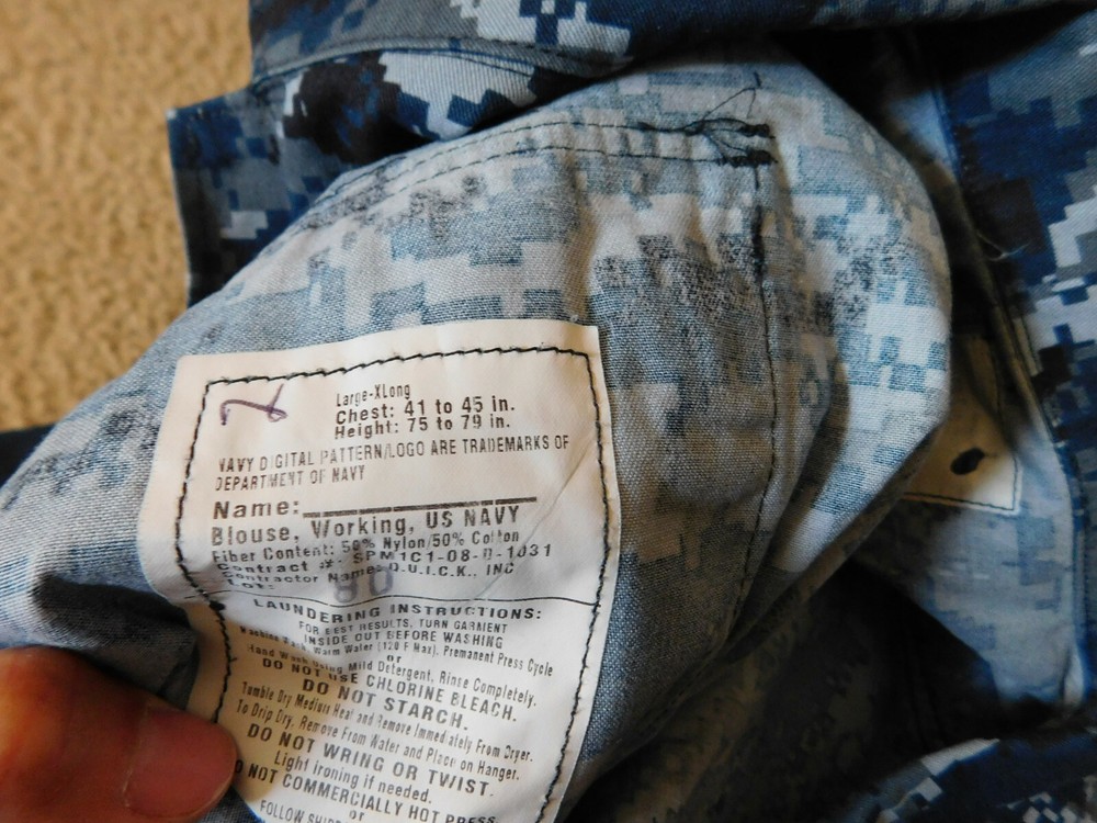 US NAVY WORKING BLOUSE COAT SIZE LARGE - X LONG