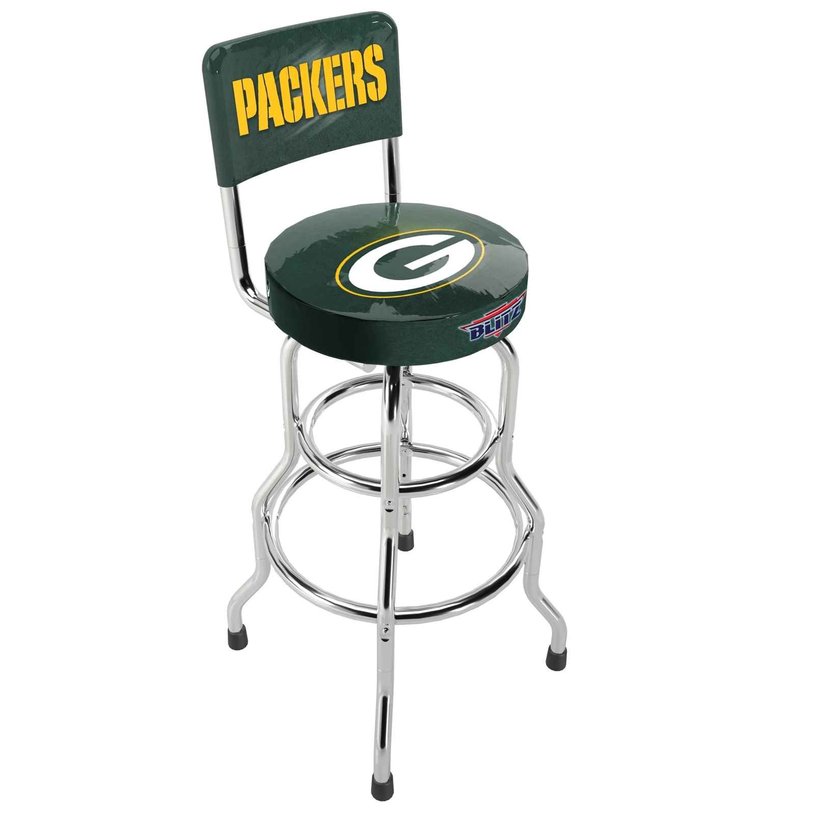 NFL Team Logo Chair Adjustable Swivel Bar Stool High Back Seat Blitz Football