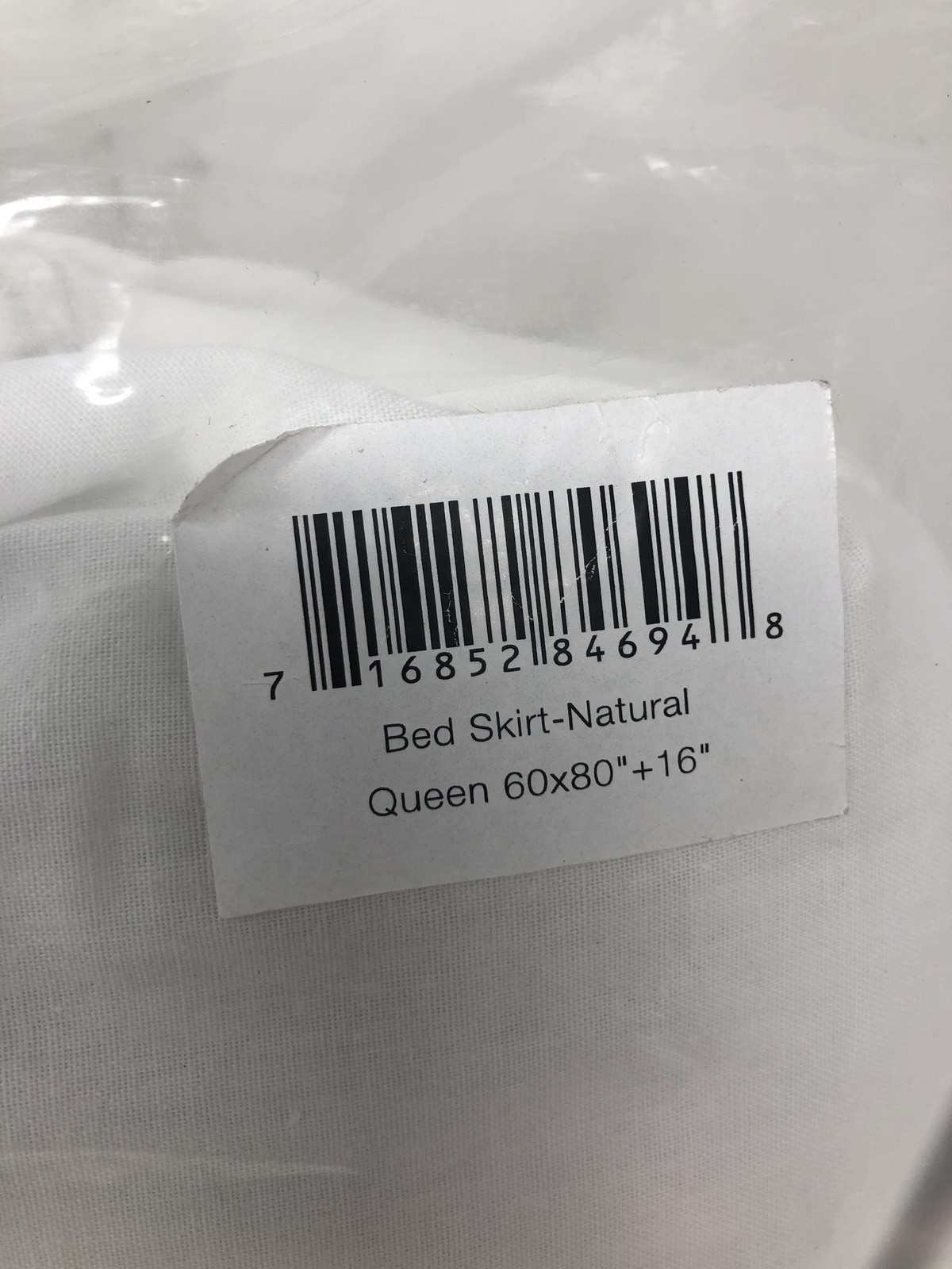 Meadow Park Washed Linen BedSkirt, Queen Size 60" W x 80" L, Drop 16",Natural