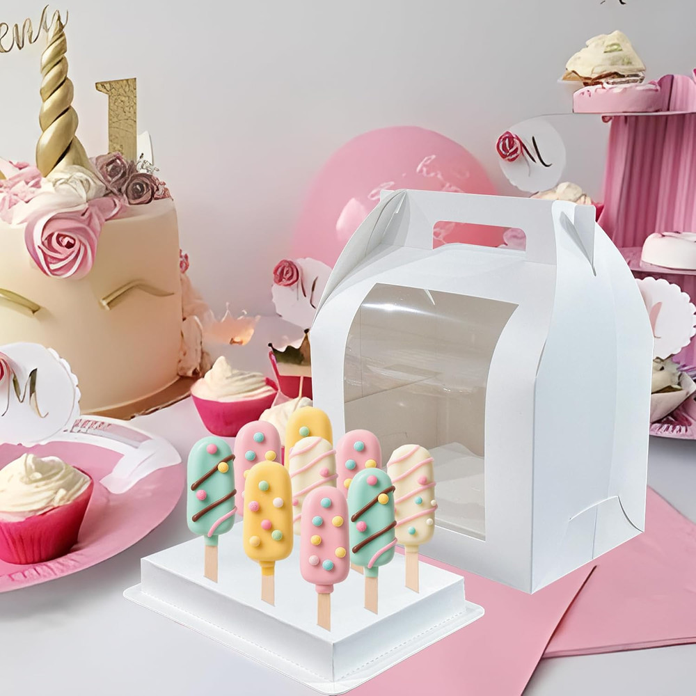 4 Pack Portable Cake Pop Holder Boxes,Cake Pop Boxes Packaging, Cake Pop Display