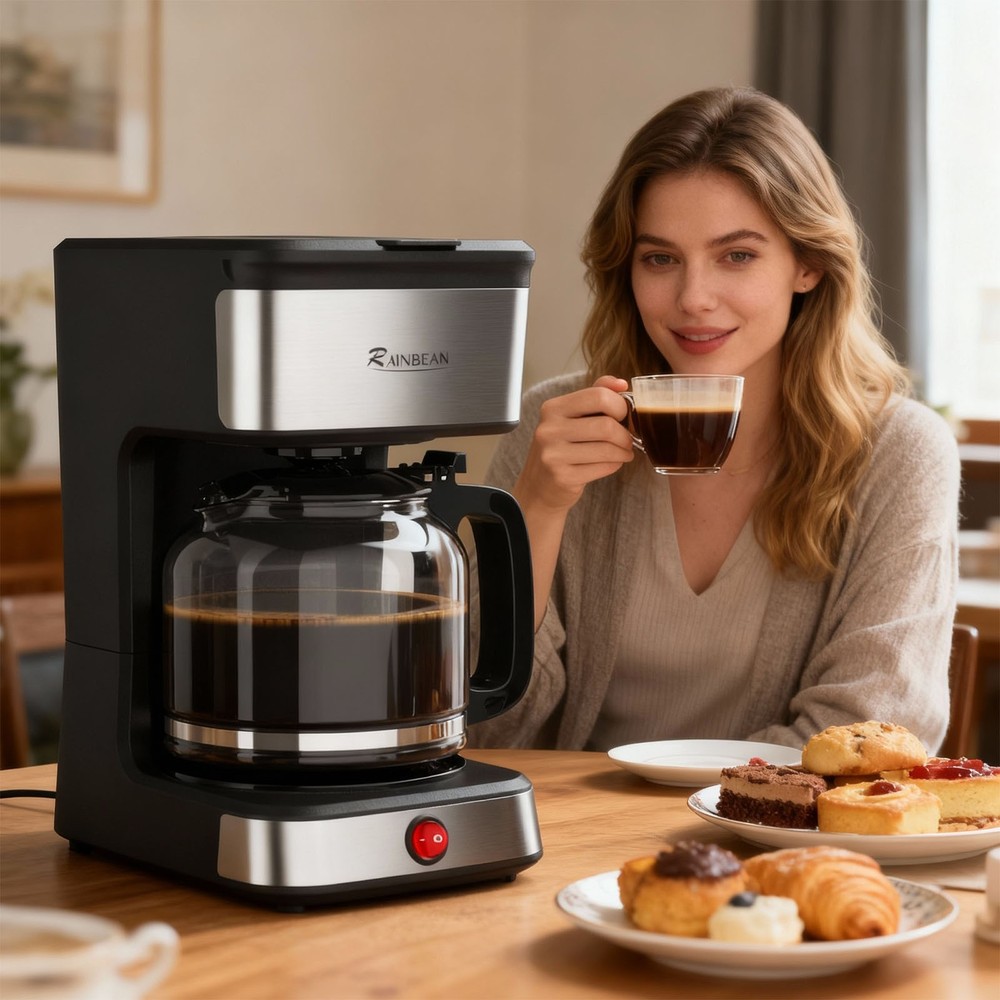 Drip Coffee Maker Office Coffee Brewing Machine with Heated Base,Black