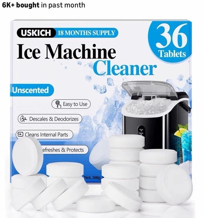 36 Tablets Ice Machine Cleaner Descales & Deodorized Unscented
