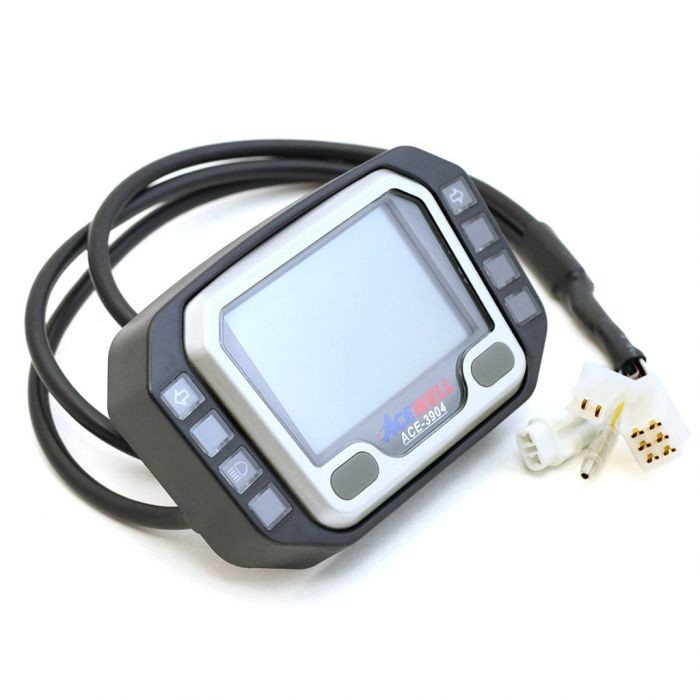 Acewell 3904 Multifunction Digital Speedometer Tachometer Silver Black