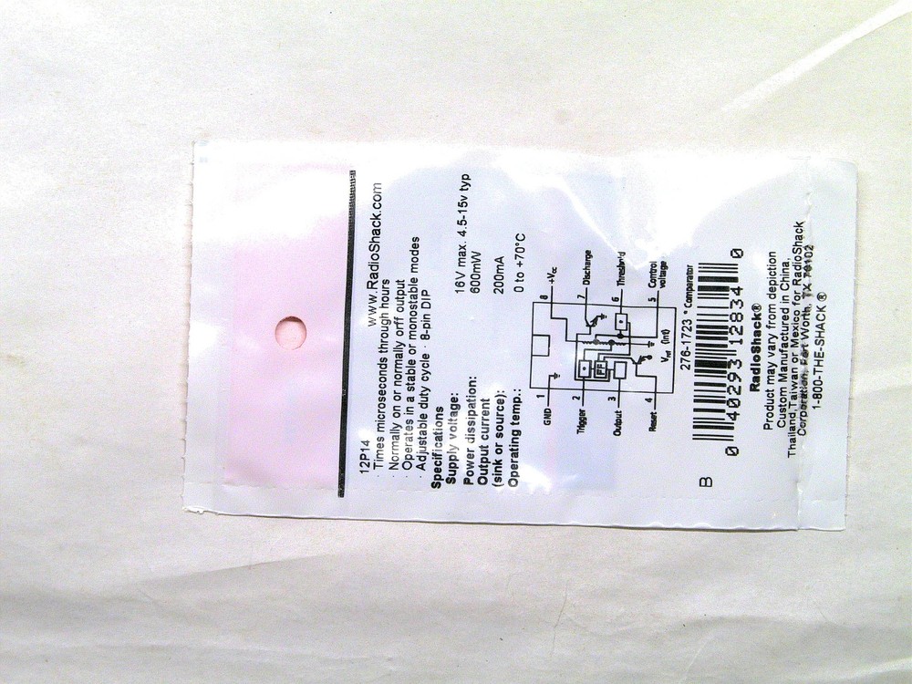 555CN Timer IC #276-1723 By RadioShack
