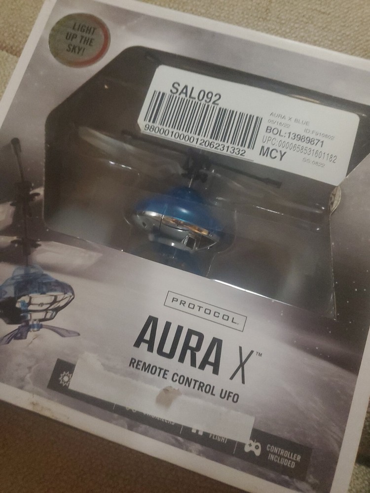 Protocol Aura X Remote Control RC UFO w/ Multi- Colored Lights Auto-Stabilizers