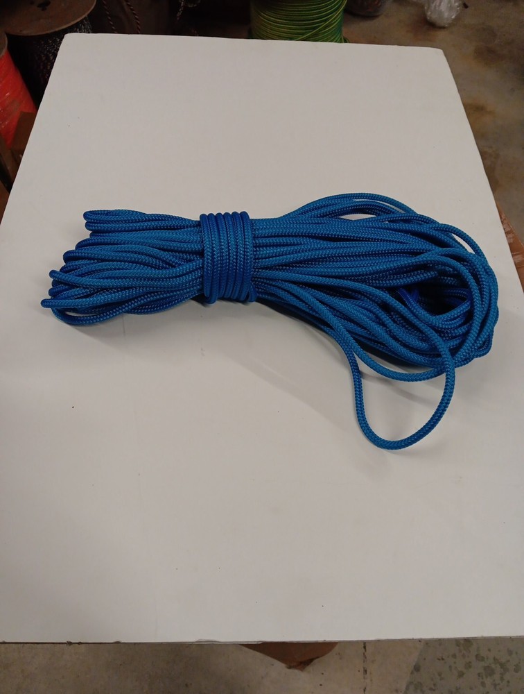 1/4 x 200 ft. Double Braid-Yacht Braid polyester rope. Blue