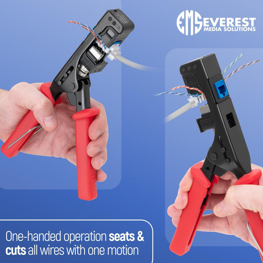 Everest 45Term - 45° Angled Speed Termination Keystone Tool - Time Saver Network