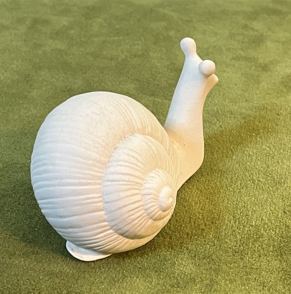 Ceramic Bisque-Unpainted 4” Small-SOLID -1/2 lb. SNAIL Statue-Ready 4 U To Paint