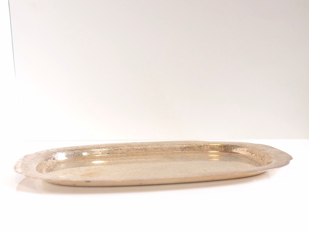 Vintage Wallace Modern Plate Oval Candy Dish Trinket Holder Minimal Silver Plate