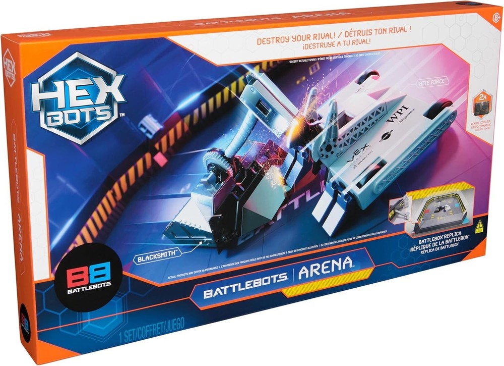 HEX BOTS BattleBots Arena Bite Force & Blacksmith, Remote Control Robot Toys, RC