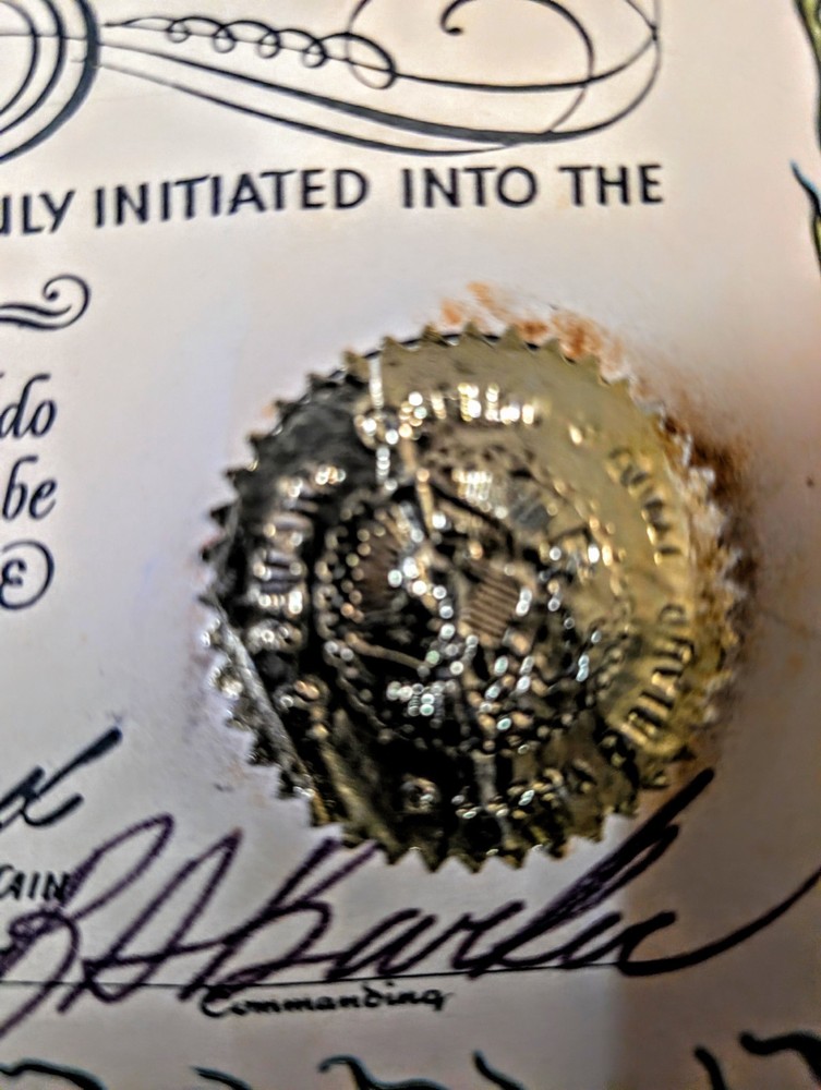 Vintage US Navy Certificate