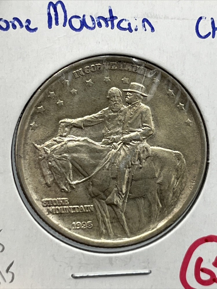 Stone Mountain Commemorative Half Dollar 1925 Solid BU Golden Toning