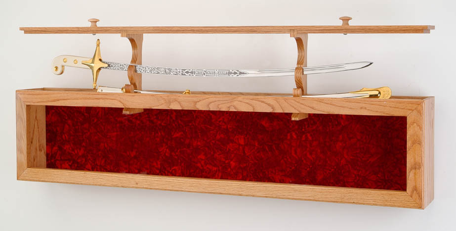 Sword Display Case - Solid Oak - Fits full size swords