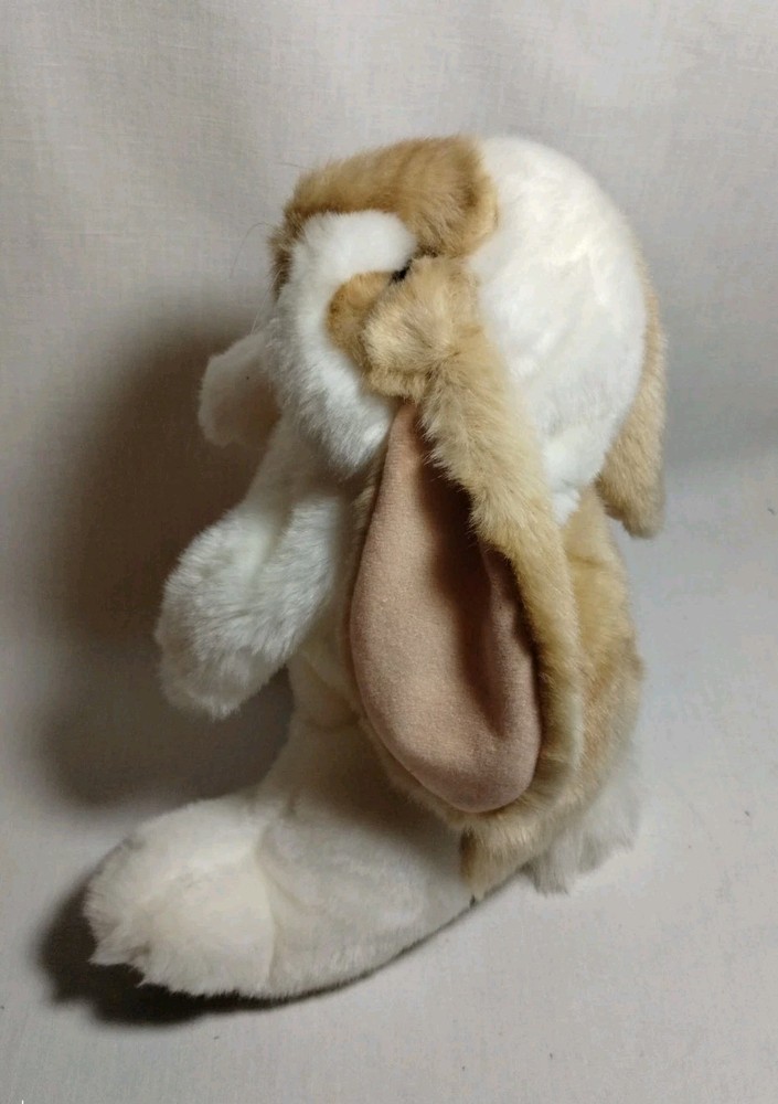 FOLKMANIS STANDING LOP RABBIT PUPPET WHITE BROWN FLOPPY EARS HAND PUPPET, EUC