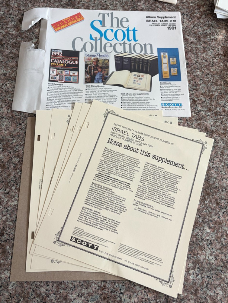 1986, 1987, 1991 Scott Album Supplement Packages - 5 Packs, All Different