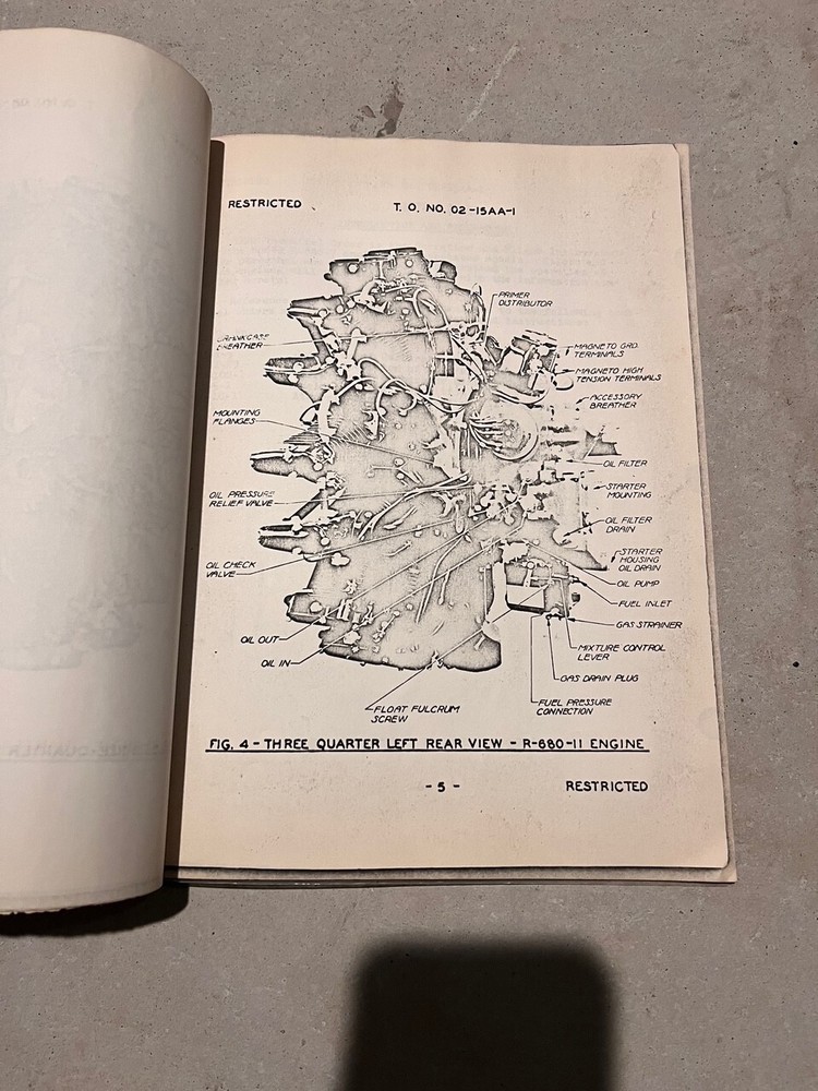 Handbook Model R-680-7 Engine Operation & Flight Instructions AAF 1940 WWII