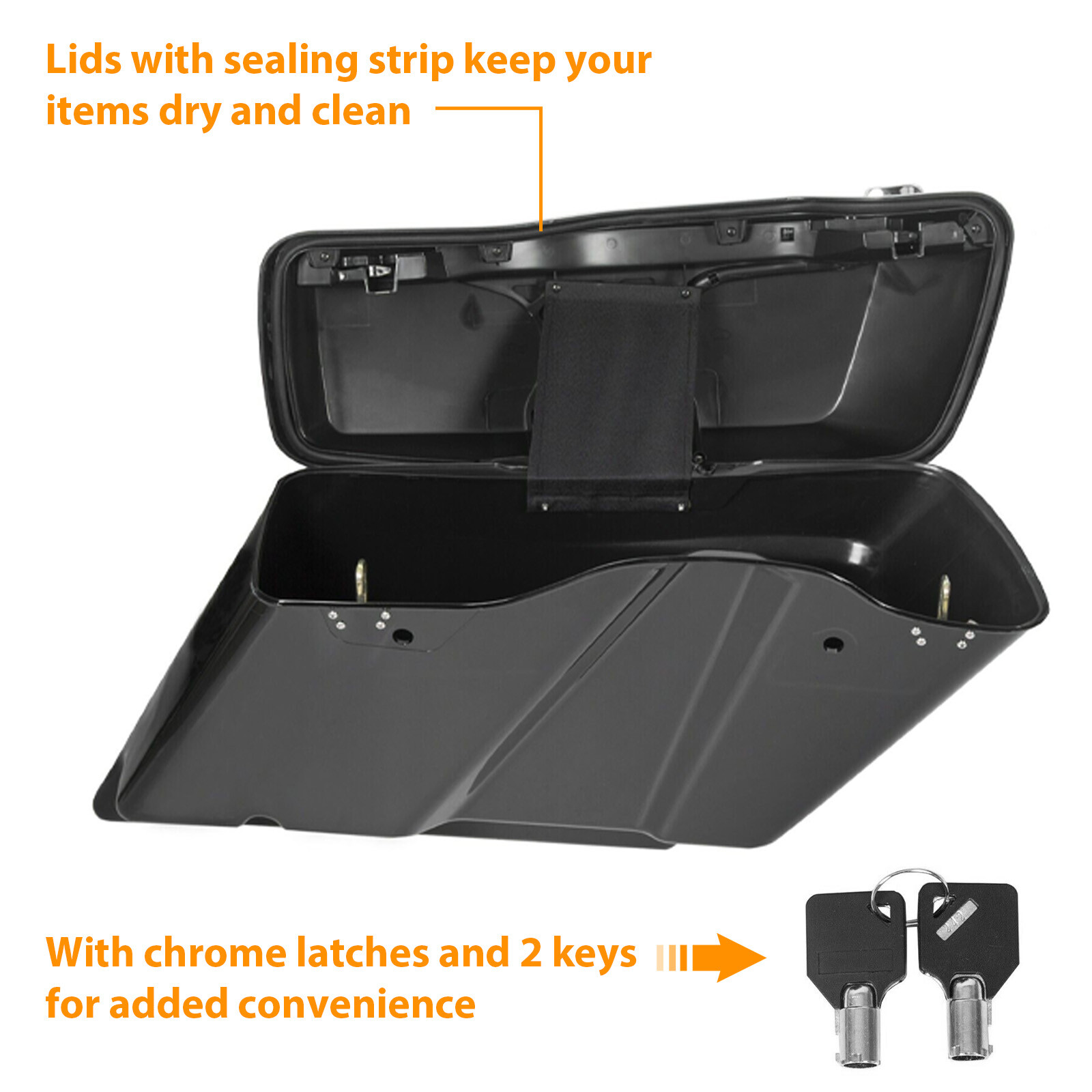 5" Stretched Extended Hard Saddlebags For Harley Touring Road Street Glide 93-13