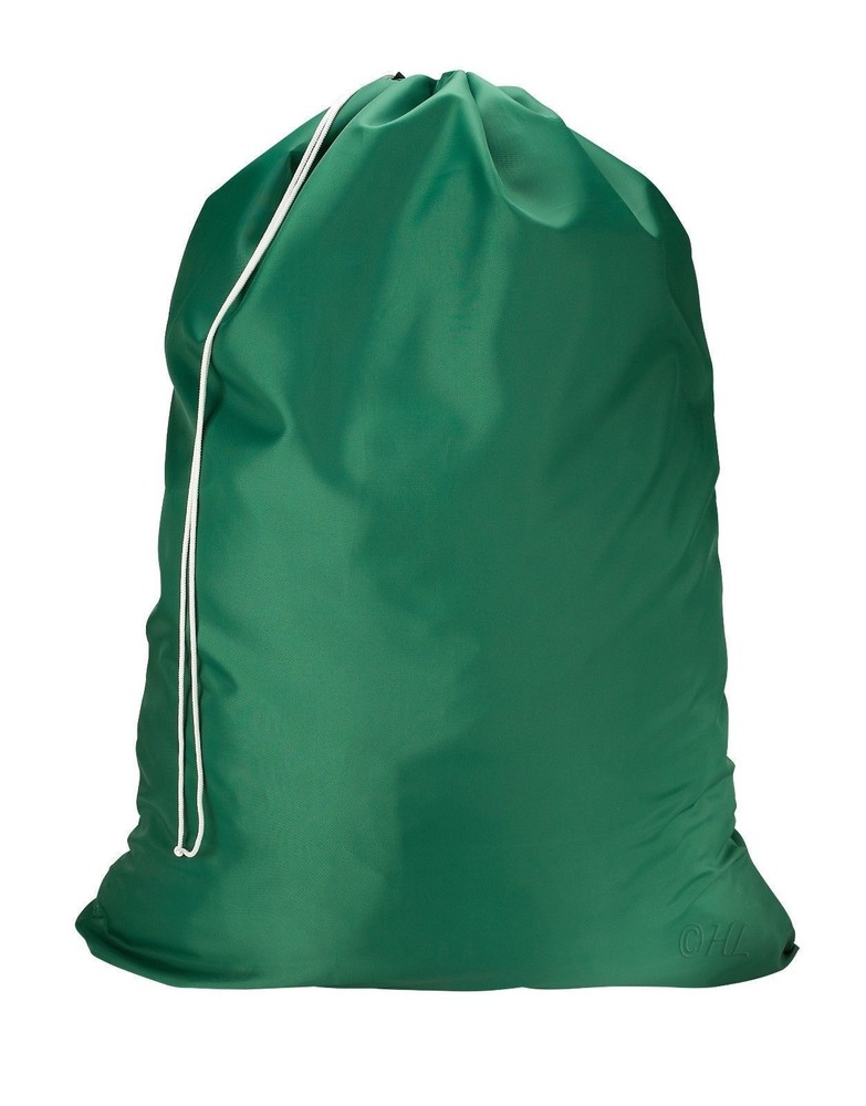 2 Jumbo Heavy Duty Nylon Laundry Bag Locking Drawstring Closure 30x40 Green