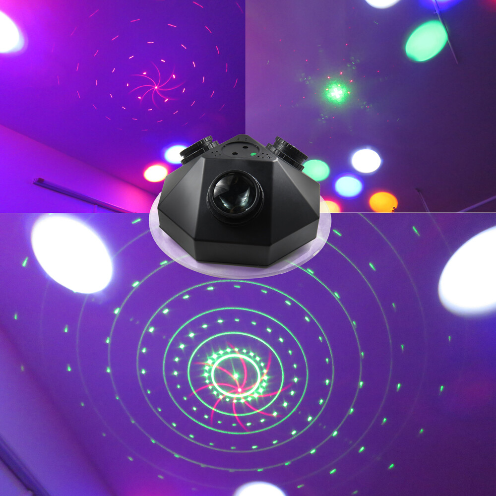 48 Patterns Gobos Sound DJs Laser Lighting Activated Projector Stage Light RGBY