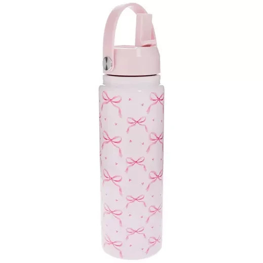 27oz Bows & Hearts Pink Water Bottle