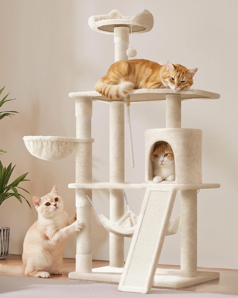Extra Lar Cat Tree Condo with Sisal-Covered Scratching Post