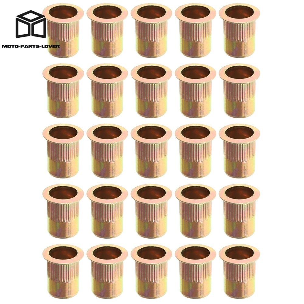 50 Pcs 3/8 - 16 Carbon Steel Rivet Nuts Flat Head Threaded Insert