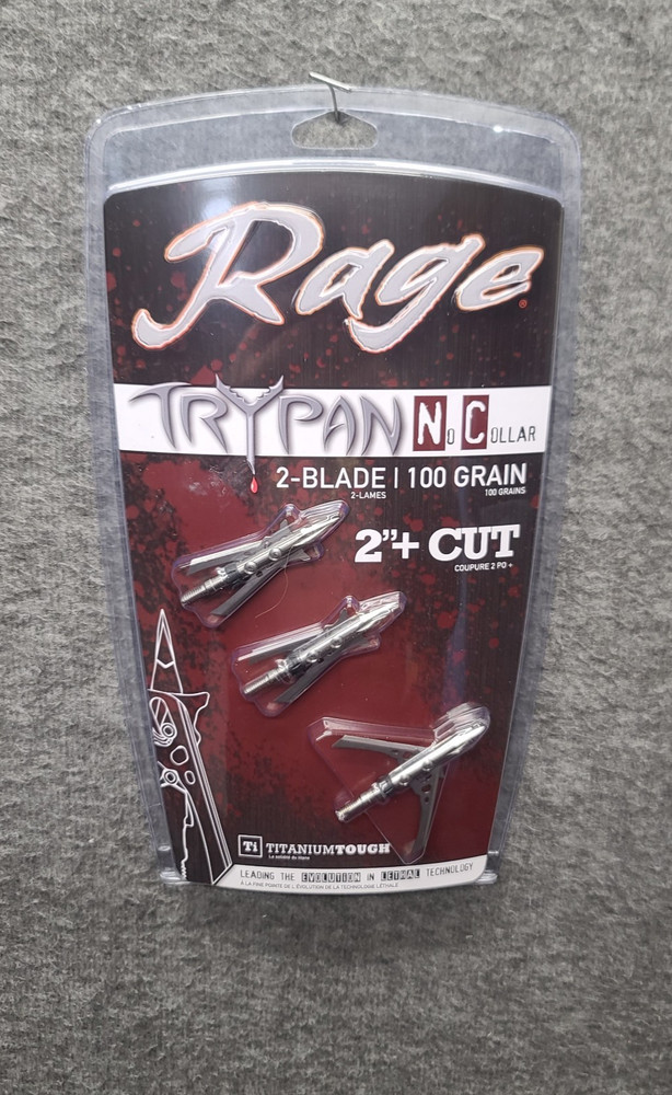 Rage Trypan NC Broadhead 100gr 3 Pack R35700 Titanium Rear Deploy