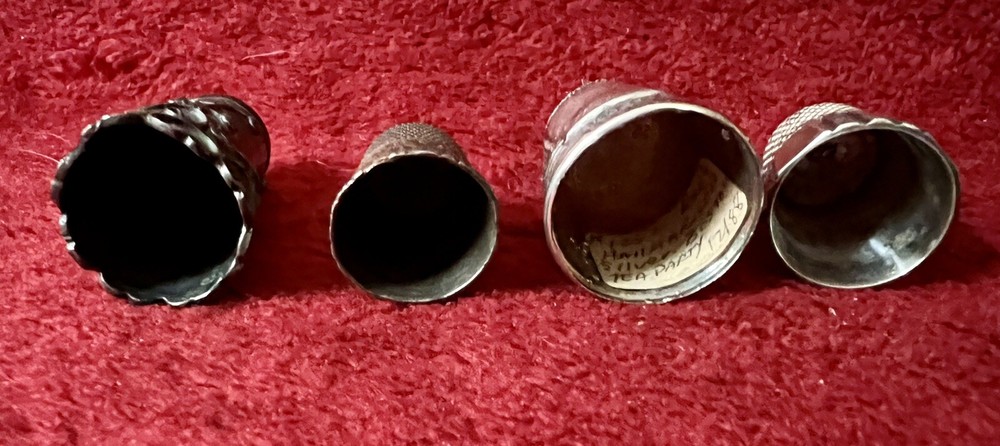 GROUP 4 STERLING ANTIQUE THIMBLES