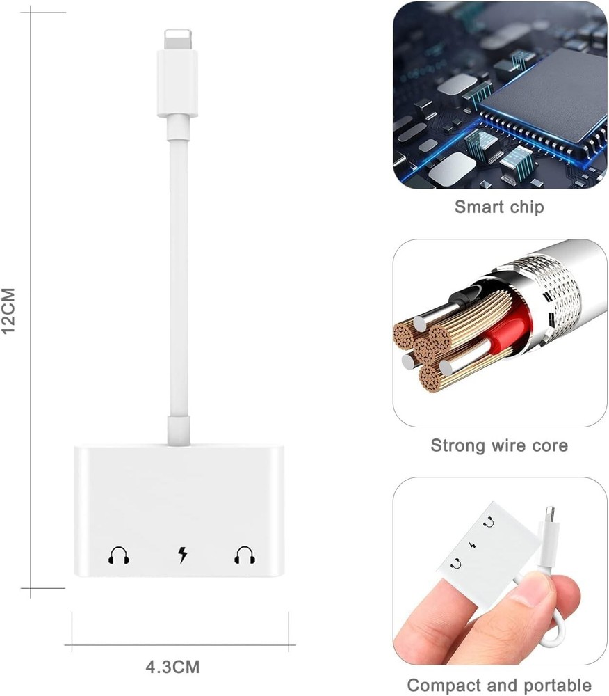 iPhone Microphone Adapter for Live-Streaming Lightning to Microphone & 3.5mm