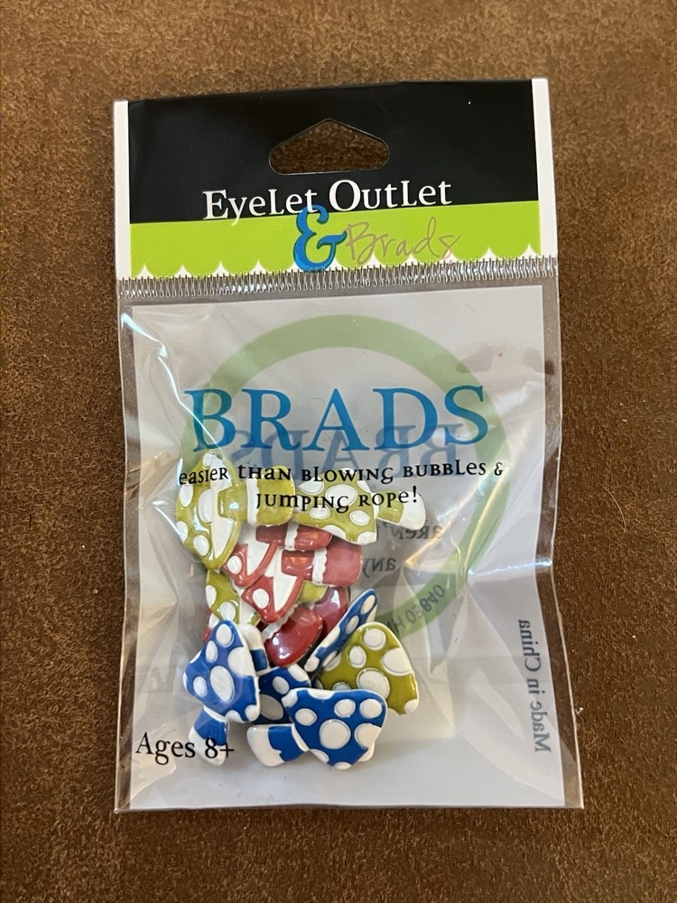 Eyelet Outlet Shape Brads 12/Pkg Mushroom Brads