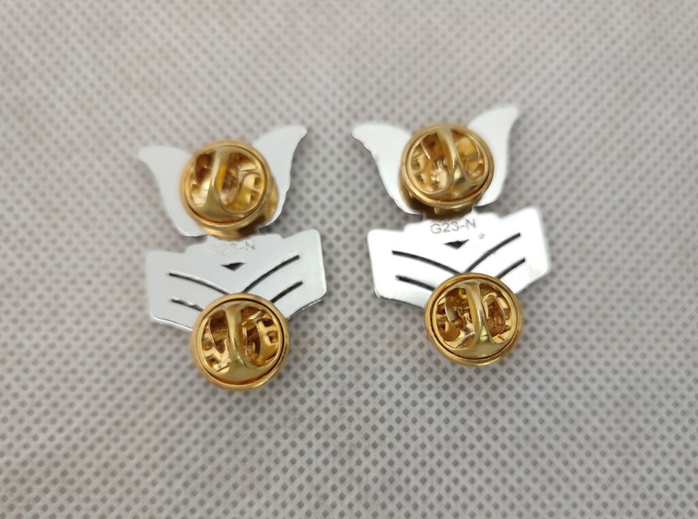 PAIR US NAVY SILVER BADGE PIN :FIRST CLASS PETTY OFFICER/ E6