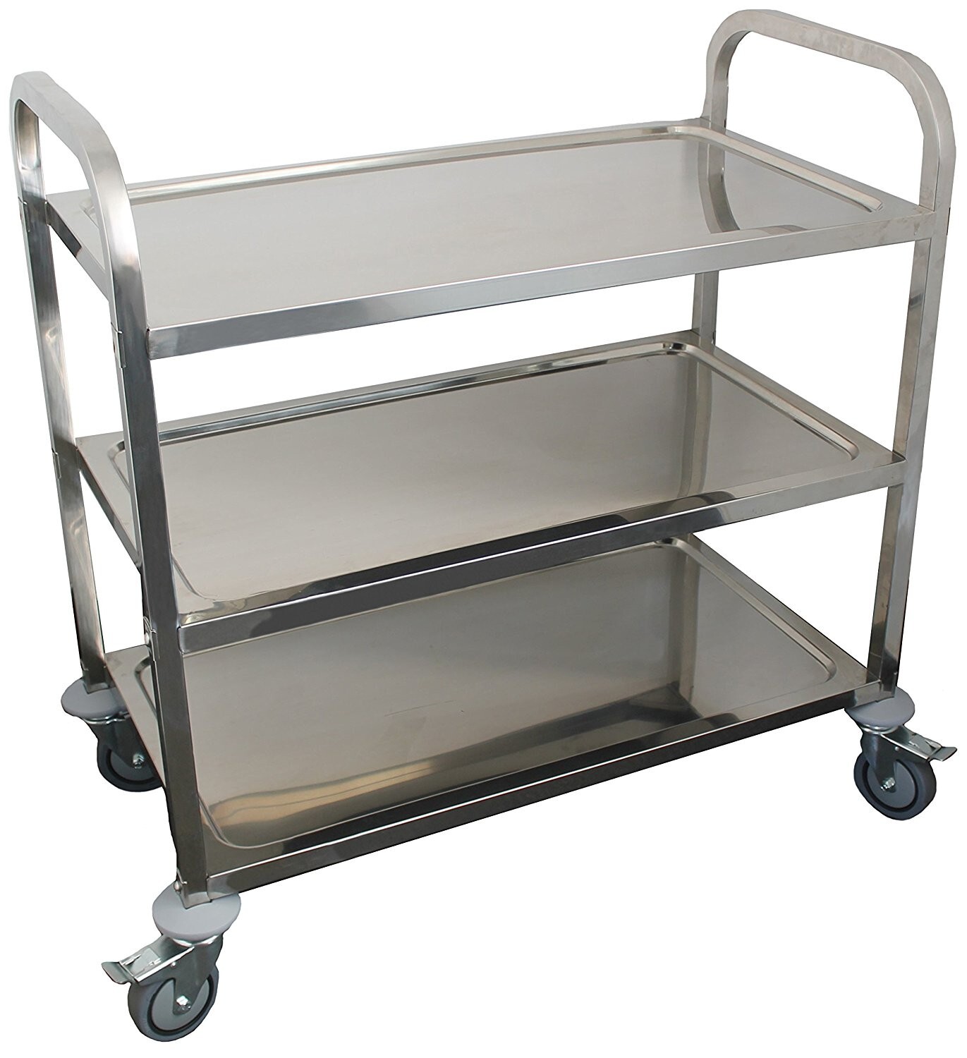 Commercial Stainless Steel 34"x18" 3 Shelf Utility Kitchen Metal Cart on Wheels