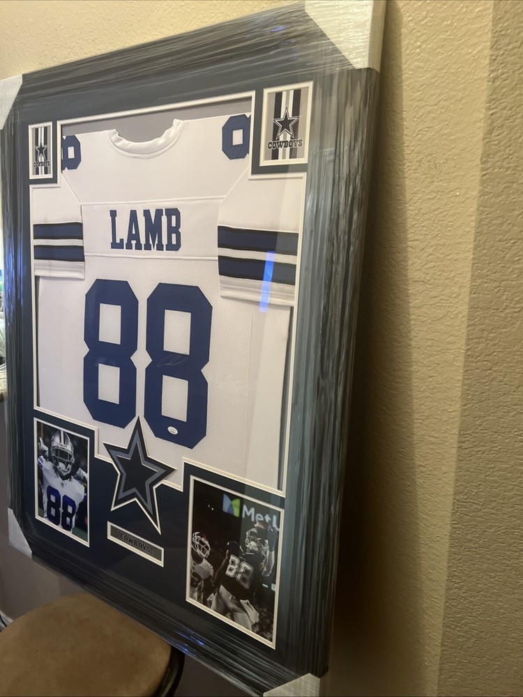 CeeDee Lamb authentic autograph framed jersey COA Cowboys