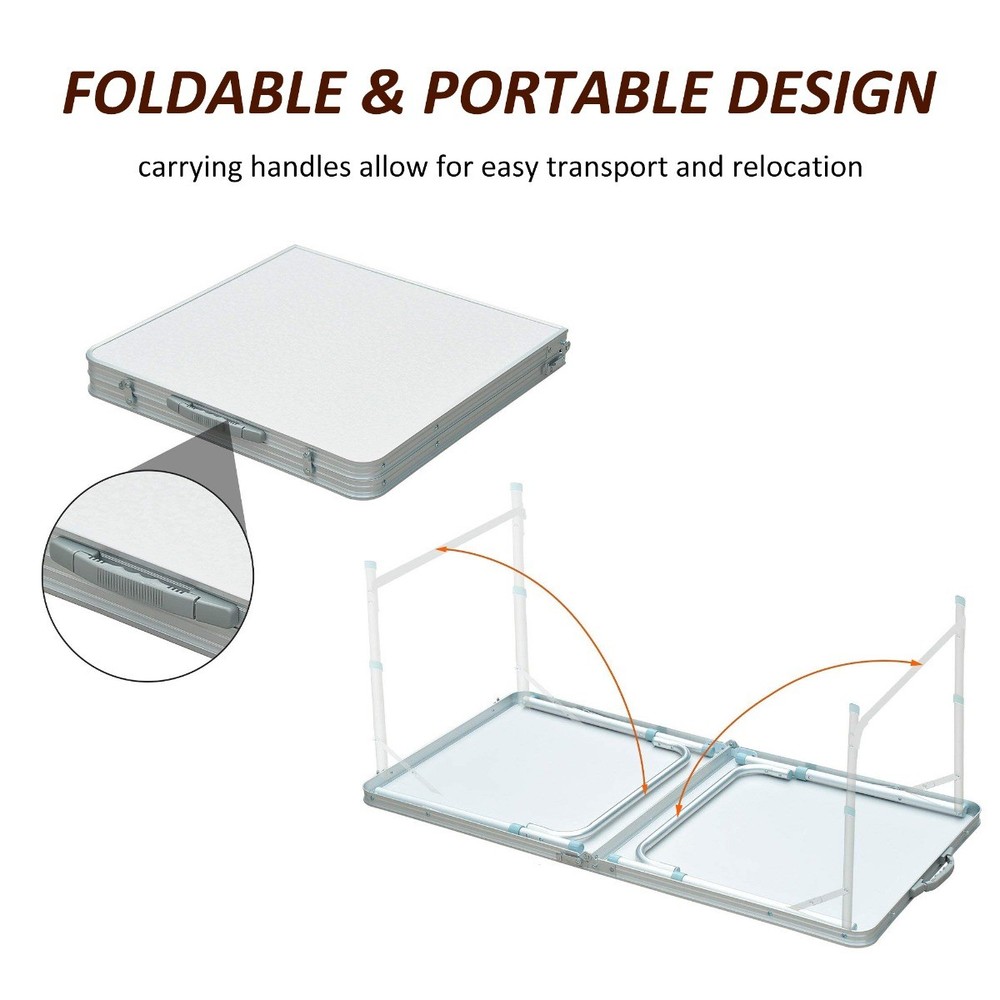Aluminum Lightweight Portable Folding Easy Clean Camping Table