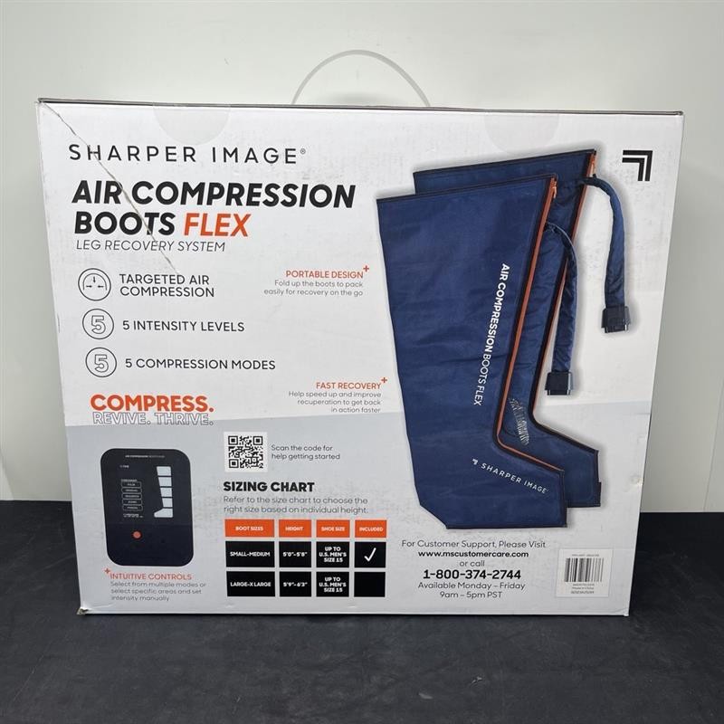 Sharper Image Air Compression Boots FLEX Leg Recovery System, SMALL/MEDIUM