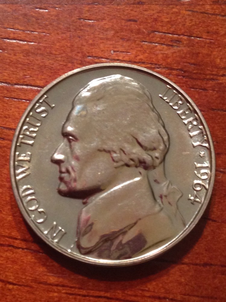 1964 5C (Gem Proof) Jefferson Nickel, From Mint Proof Sets