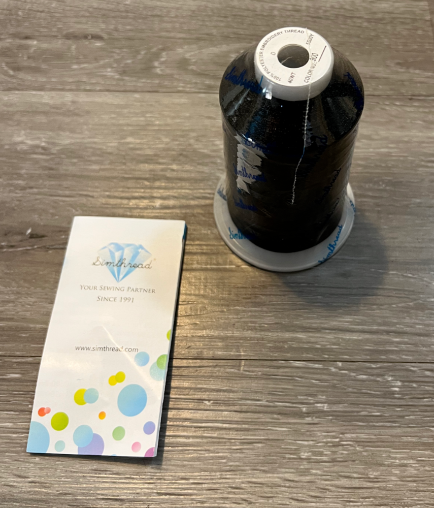 Simthread Embroidery Thread 5500 Yards Black 900, 40Wt 100% Polyester