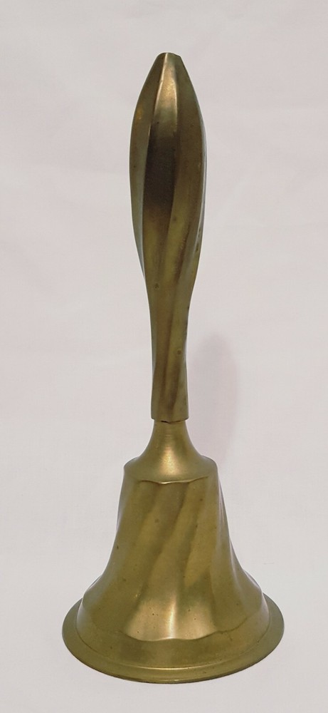 Vintage Brass Bell with Clapper Swirl Pattern 7"