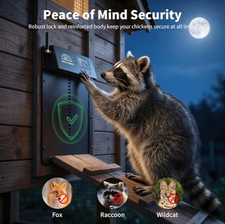 Solar Automatic Chicken Coop Door, Powered APP WiFi Bluetooth Control Timer NEW