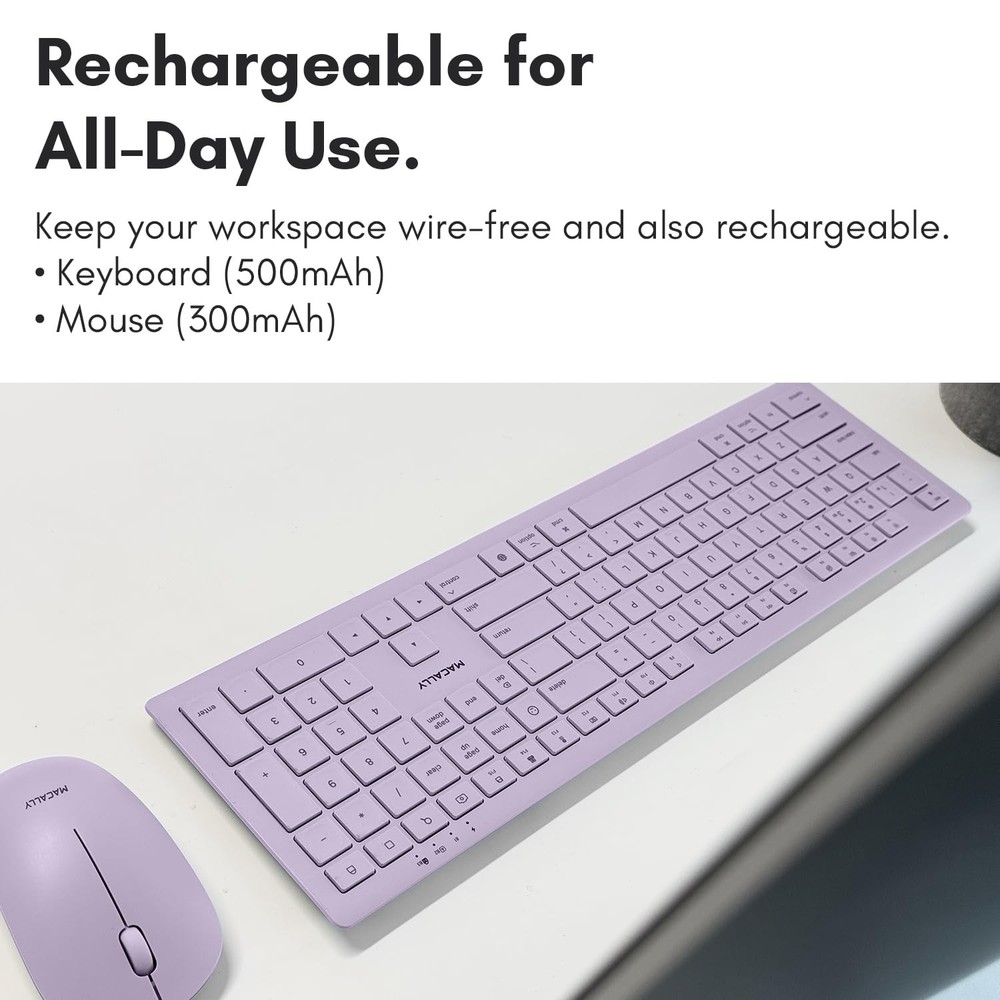 Wireless Keyboard and Mouse Combo for Mac - Compatible Apple Bluetooth Keyboa...