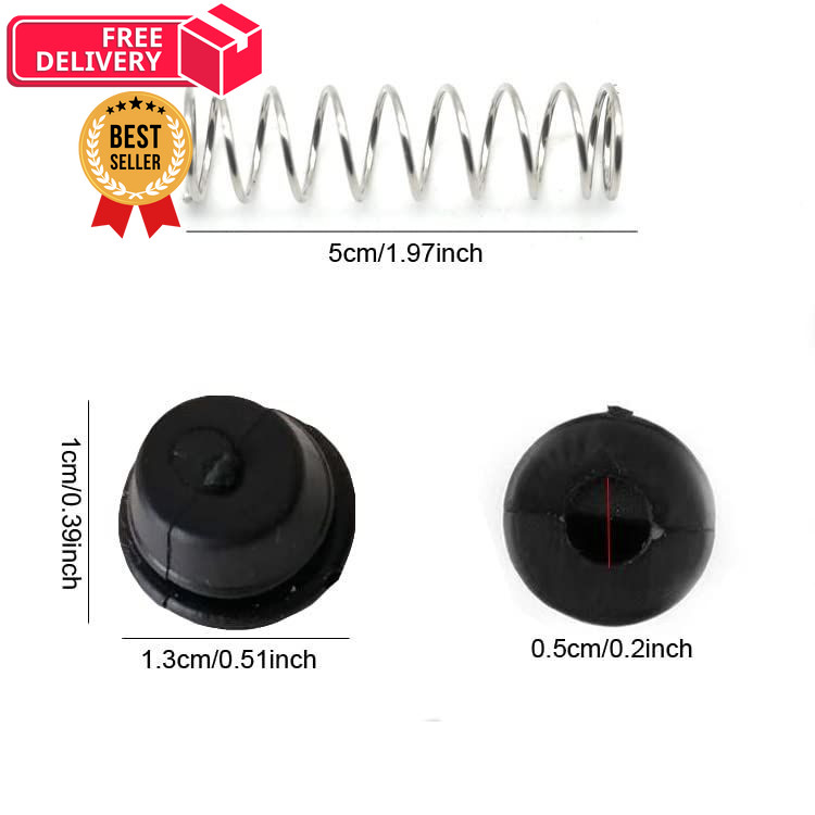 TorSor 3 Set Precision Pruner Spring Replacement with Rubber Base End Silver