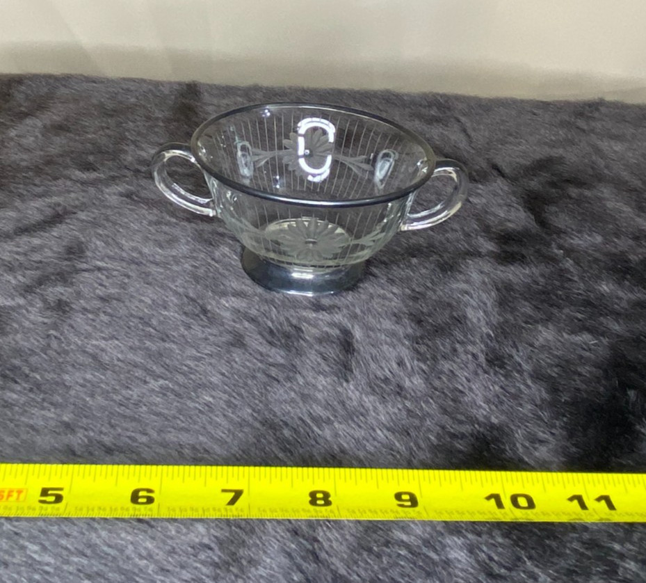 Silver Plated Glass Sugar Bowl