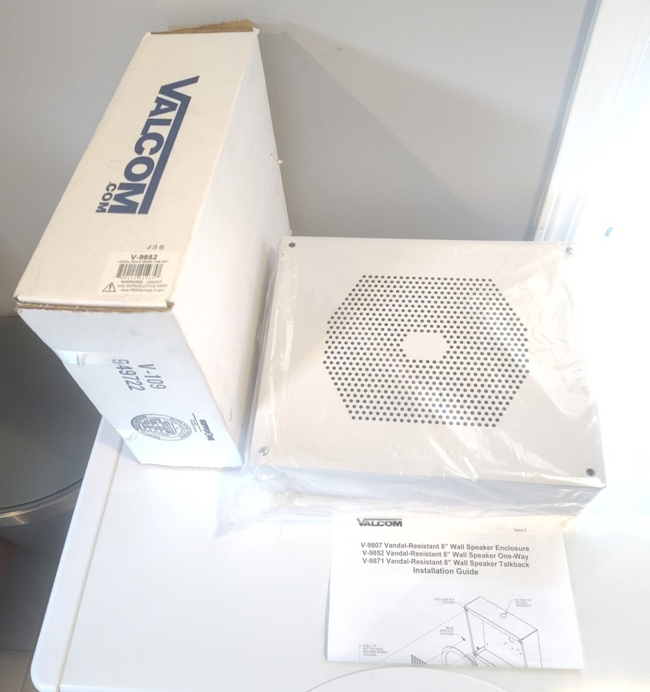 Valcom V-9852 Vandal Resistant 8" Wall Speaker One-Way (includes V-9807)