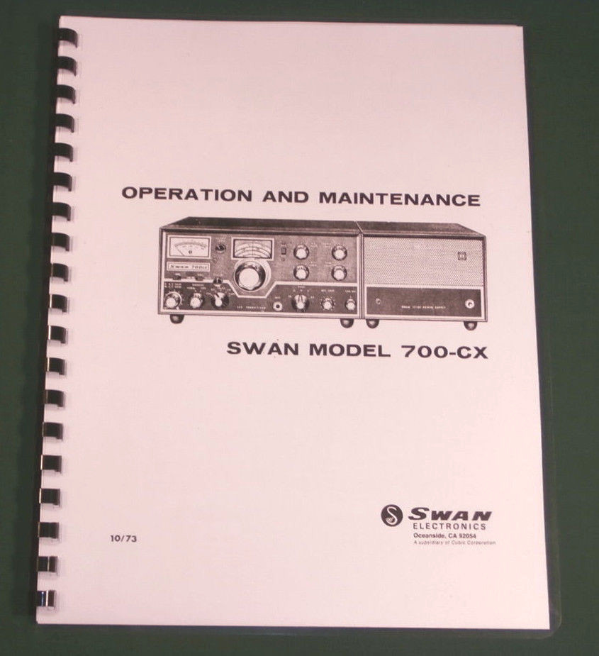 Swan 700-CX Operations Manual: 11" x 24" Foldout Schematic & Protective Covers!