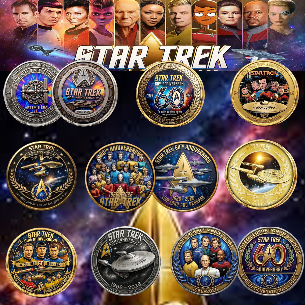 Star Trek 60th Anniversary Challenge Coin - Star Trek Commemorative Fan Gift
